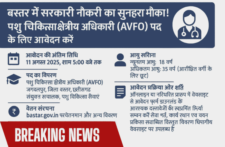 assistant vetinary field officer post 2025 - cg rojgar news